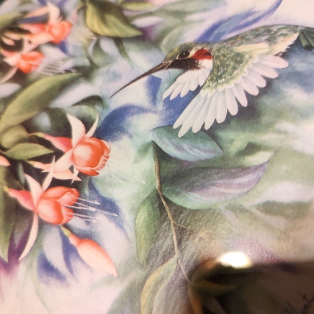 🌿🌷🌿 Beautiful Vtg 1994 Signed Watercolor Print Hummingbird Floral Picture Set - Picture 12 of 16